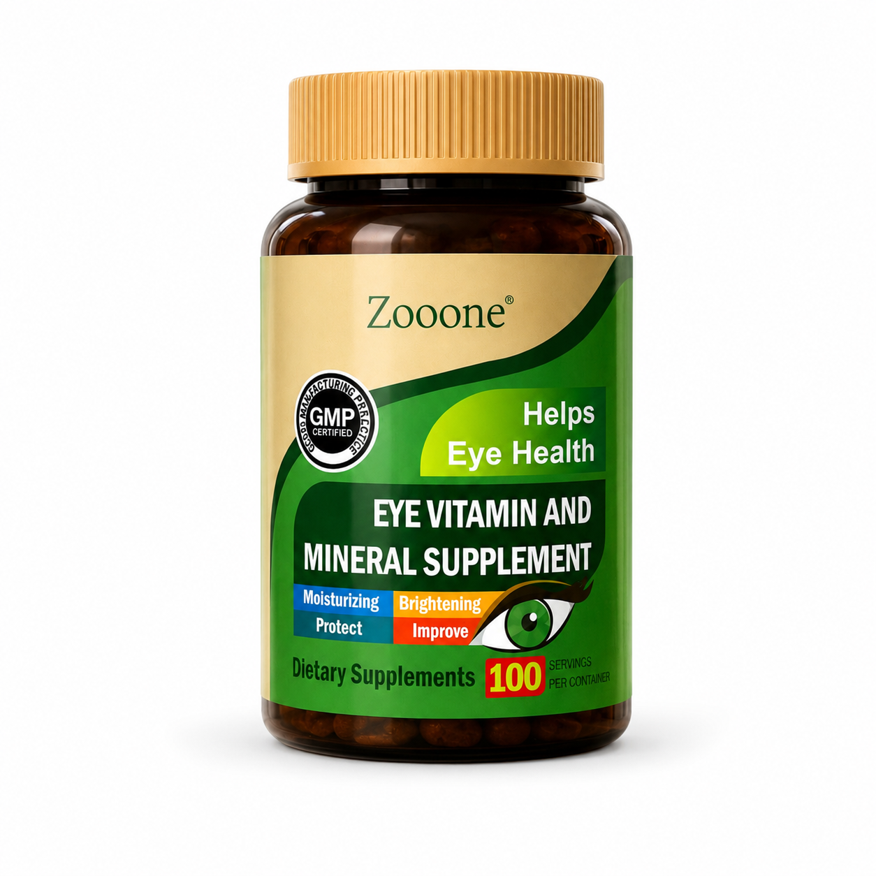 Zooone Vitaminas Oculares 100 Capsulas - Producto Fondo Blanco Ecuador