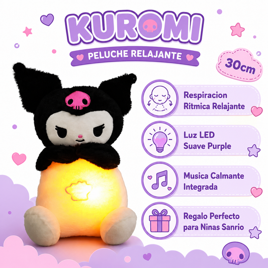 Peluche Kuromi Relajante 30cm - Infografico Respiracion Luz Musica Ecuador