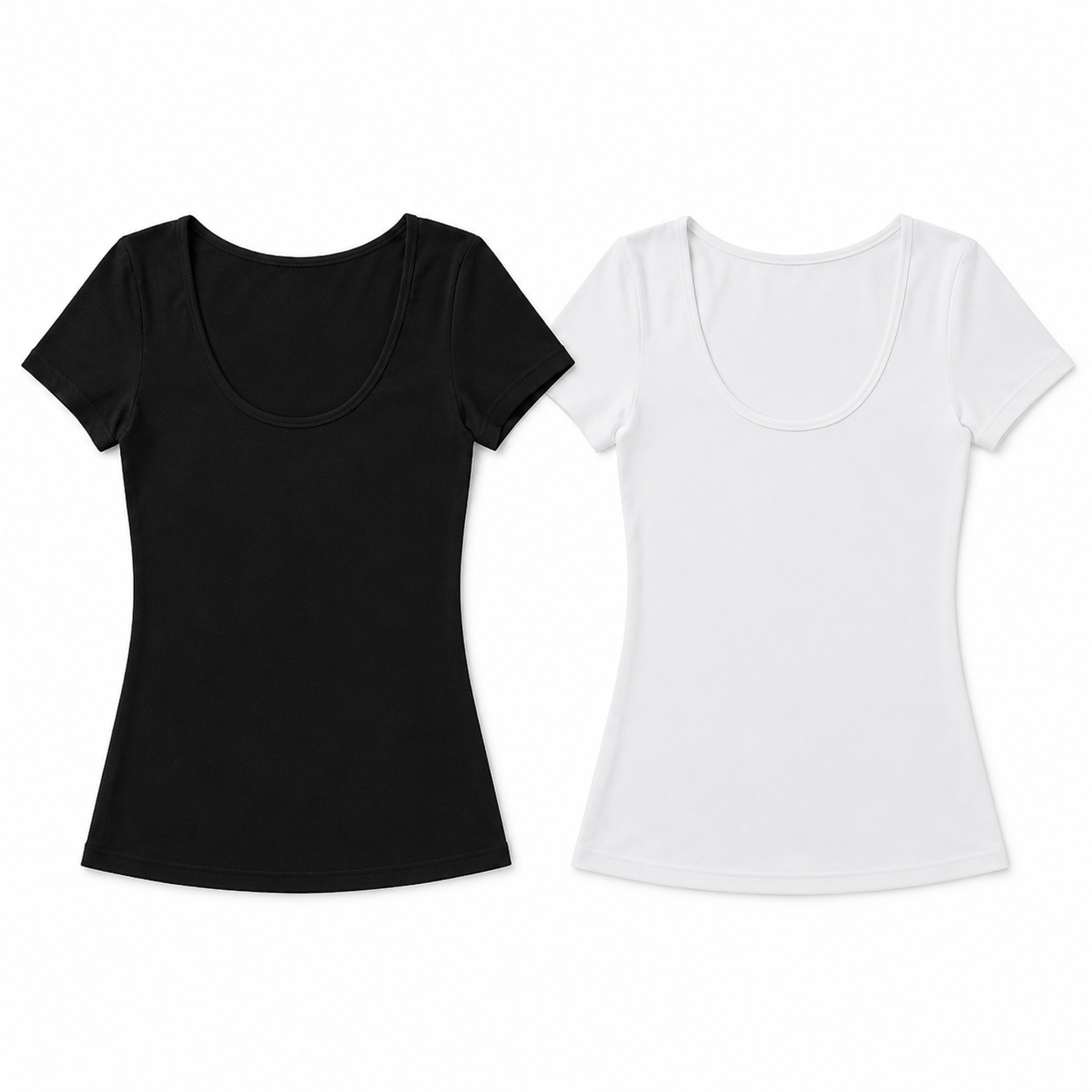 Camisa con Manga Corta Mujer 2691 - Variantes Negro y Blanco Ecuador