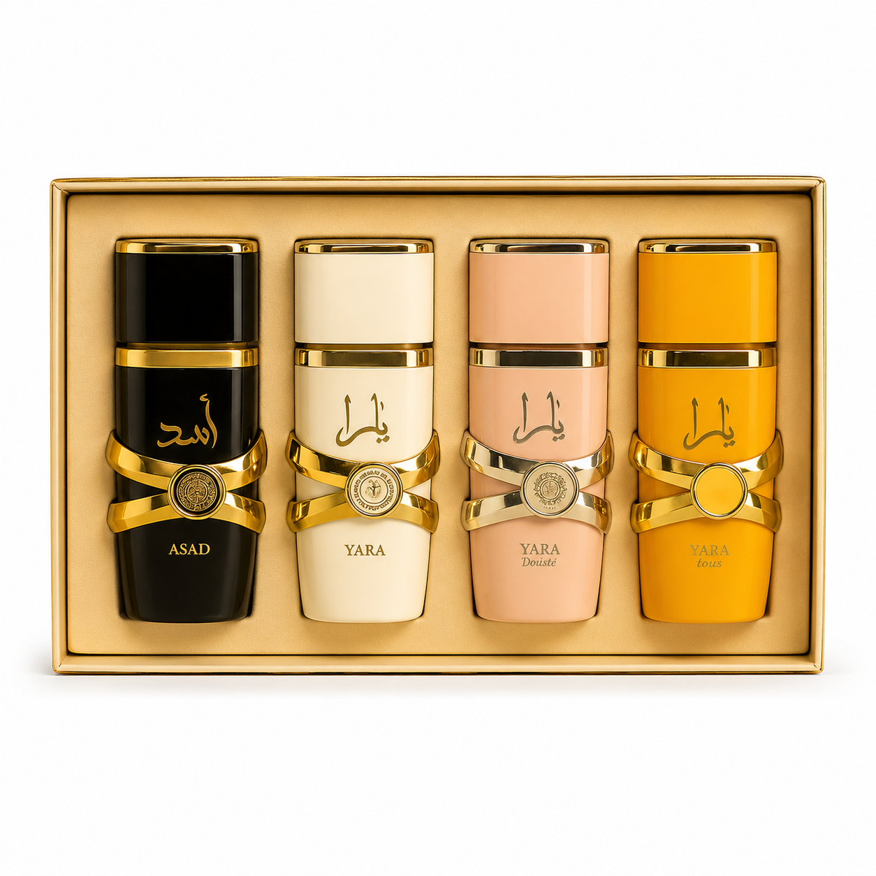 Coleccion Yara Lattafa 4 Fragancias - Producto Fondo Blanco Ecuador