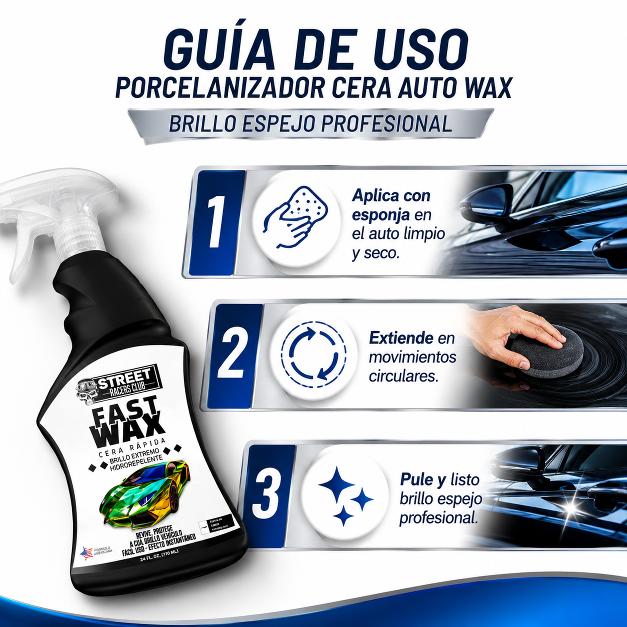Porcelanizador Cera Auto Wax - Guia de Uso 3 Pasos Ecuador