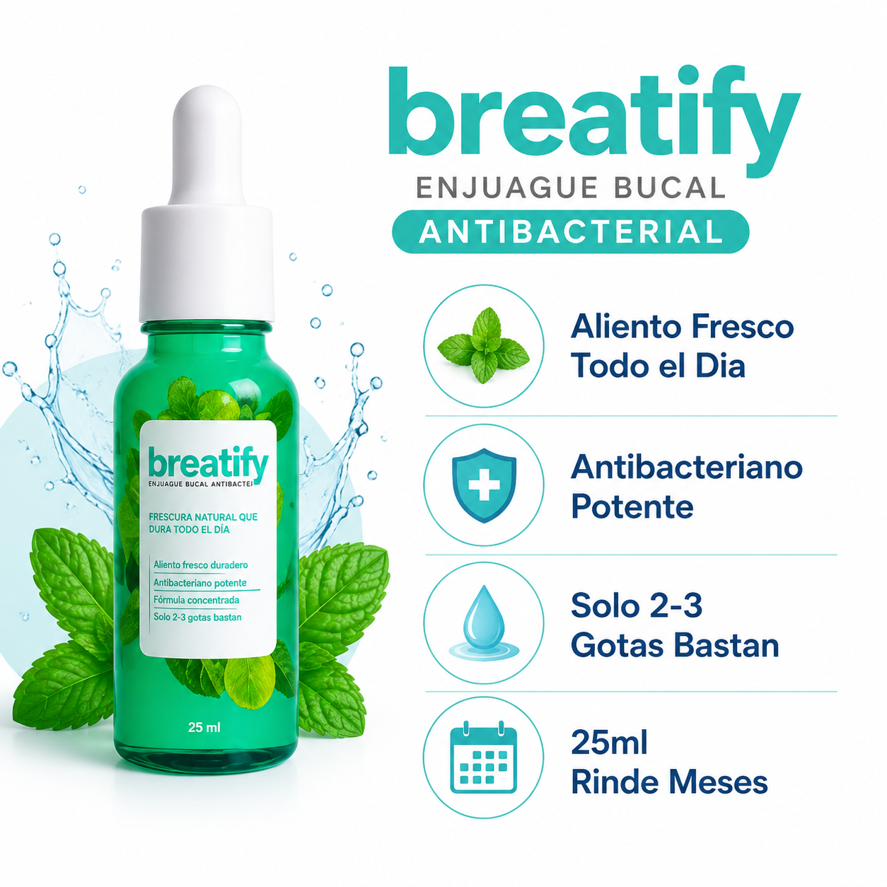 Breatify 25ml - Infografico Antibacteriano Gotas Ecuador