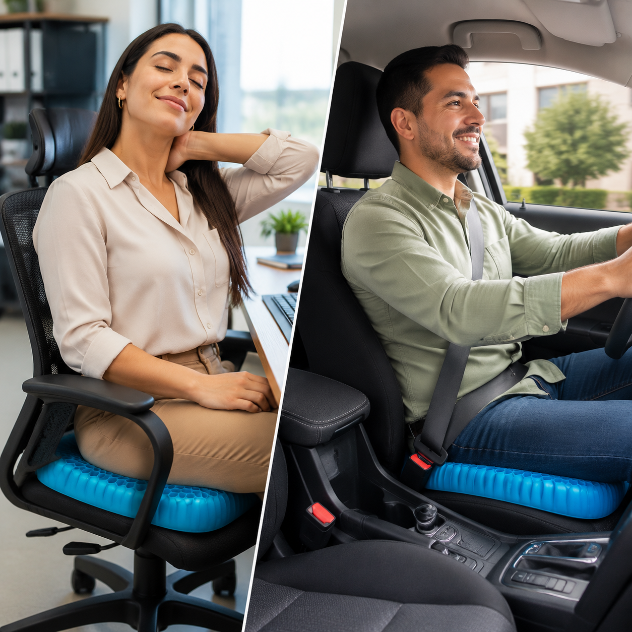 Cojin Asiento Espuma Memoria - Lifestyle Persona Comodidad Oficina Ecuador