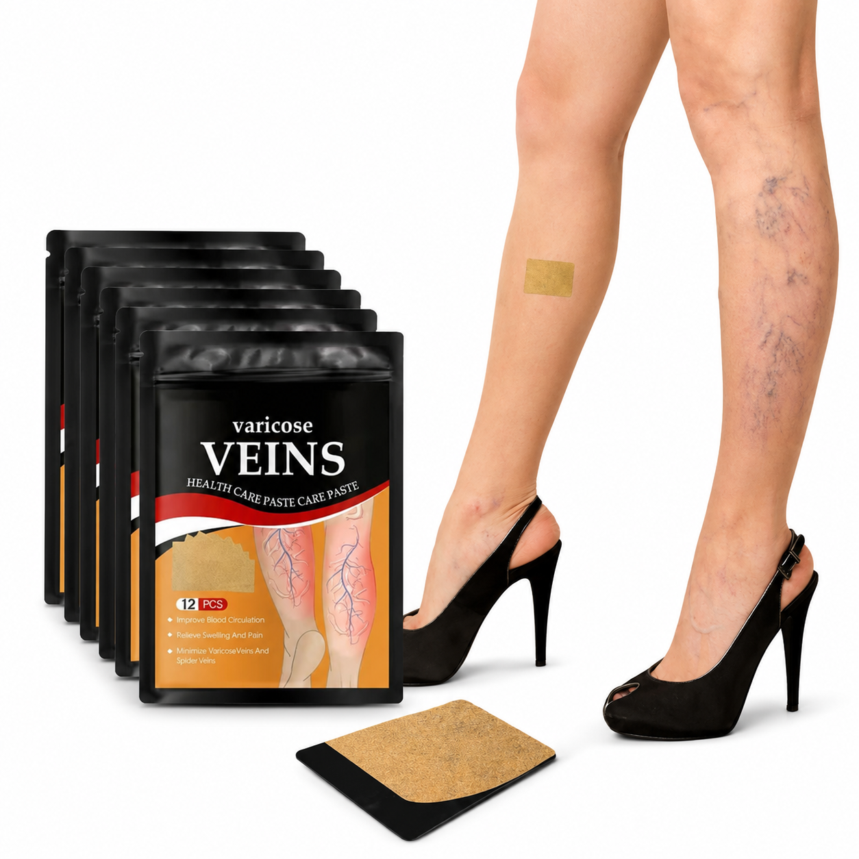 Parche Venas Varices Alivio Circulacion - Producto Fondo Blanco Ecuador