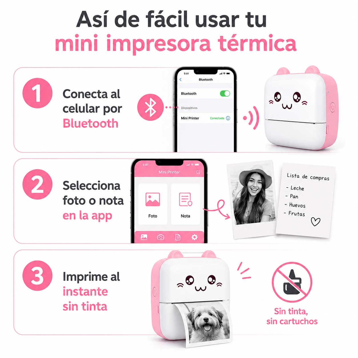 Mini Impresora Termica - Guia de Uso 3 Pasos Ecuador