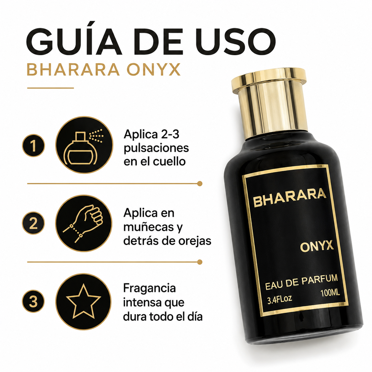 Bharara Onix - Guia de Uso Aplicacion Perfume Ecuador