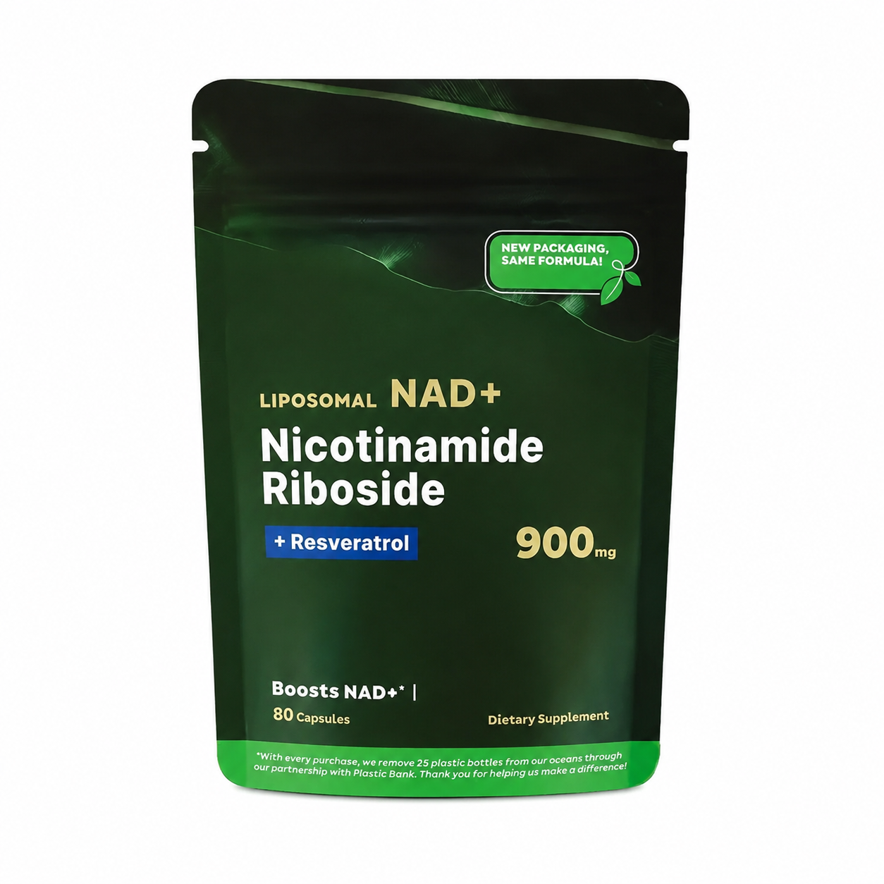 NAD+ 80 Capsulas Antiedad Energia Celular - Producto Fondo Blanco Ecuador