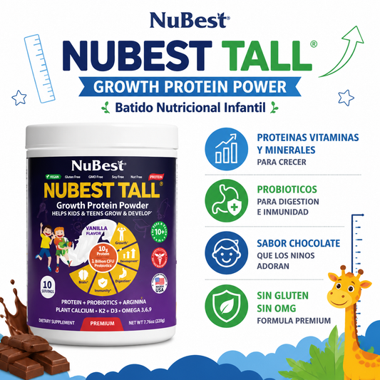 Nubest Tall Growth - Infografico Proteinas Probioticos Ninos Ecuador