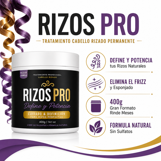 Rizos Pro 400g - Infografico Define Rizos Sin Frizz Ecuador