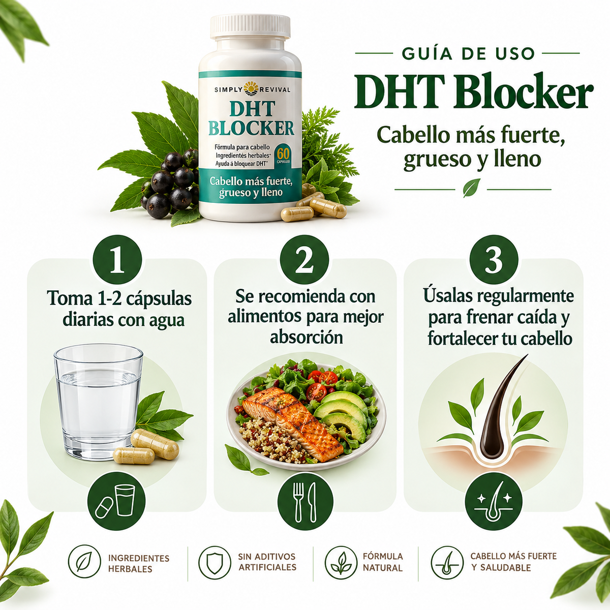 DHT Blocker 60 Cápsulas - Caída Cabello Natural