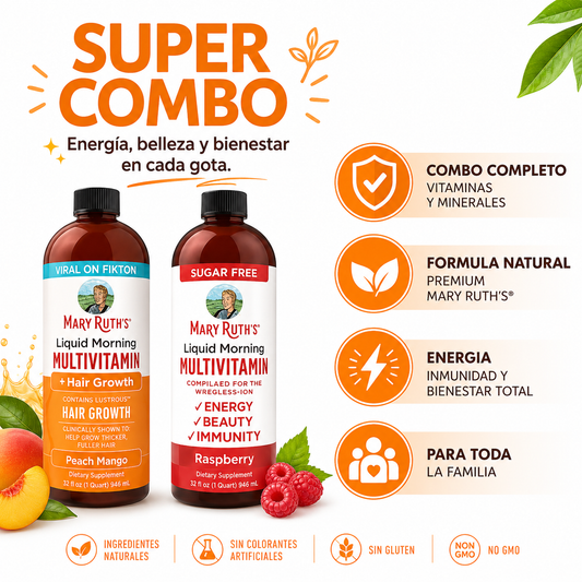 Super Combo Mary Ruth's - Infografico Vitaminas Minerales Ecuador