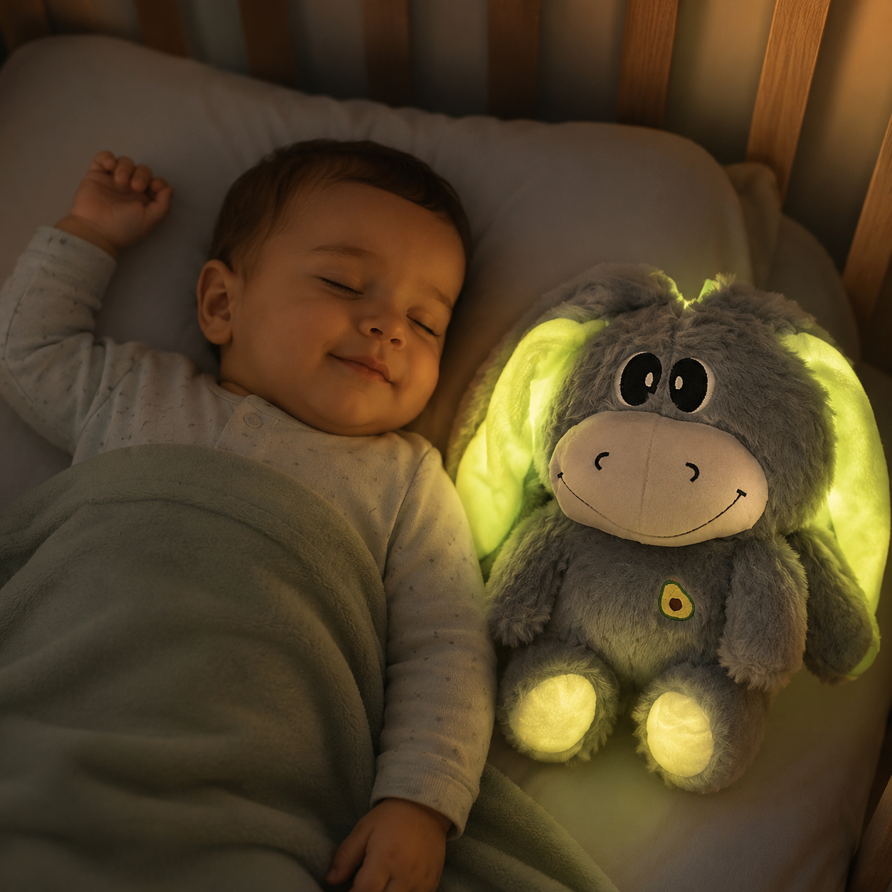 Peluche Burro Relajante 25cm - Lifestyle Bebe Durmiendo Ecuador