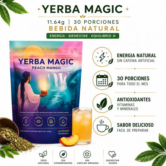 Yerba Magic 30 Porciones - Infografico Energia Natural Antioxidantes Ecuador