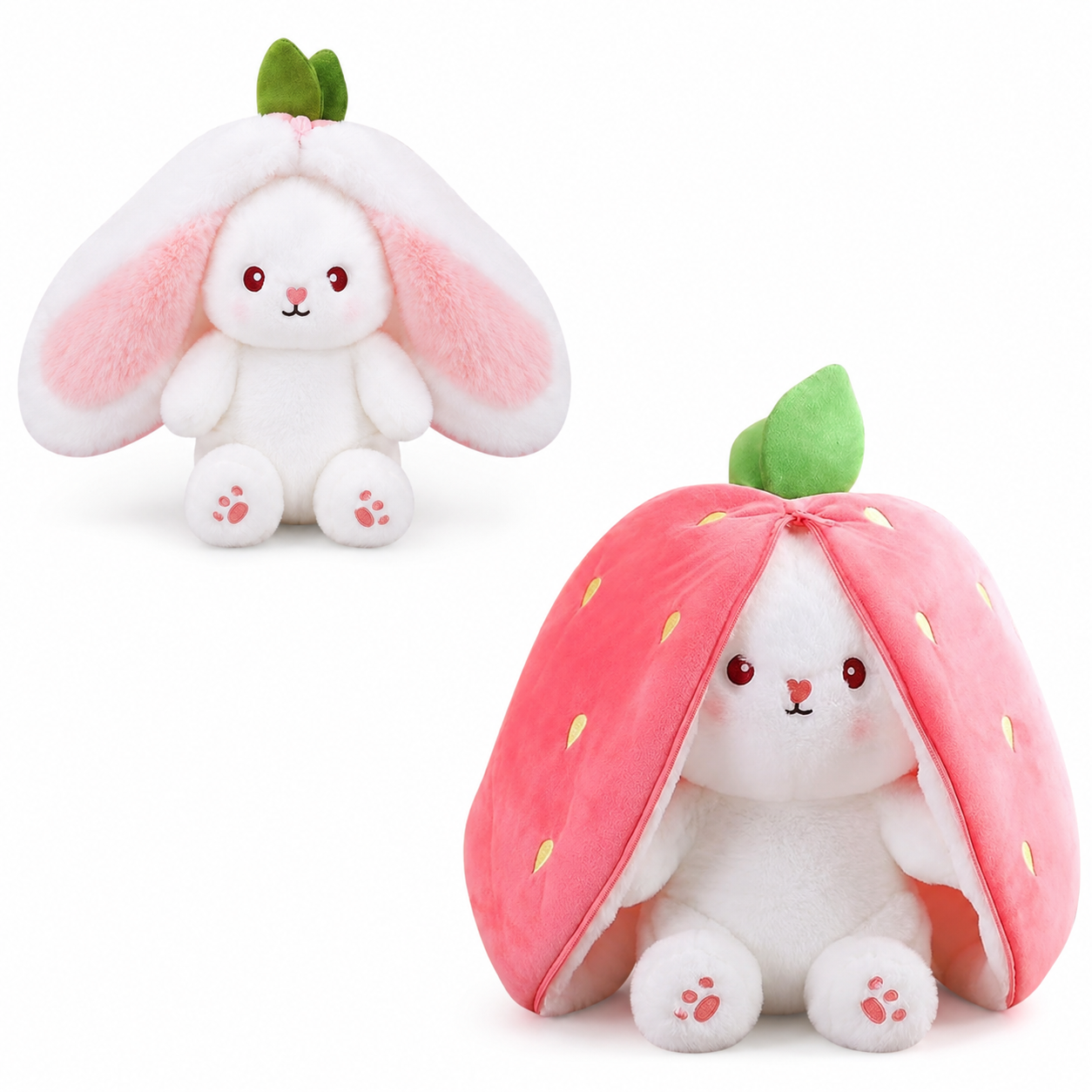 Peluche Conejo Fresa Reversible 25cm - Producto Fondo Blanco Ecuador