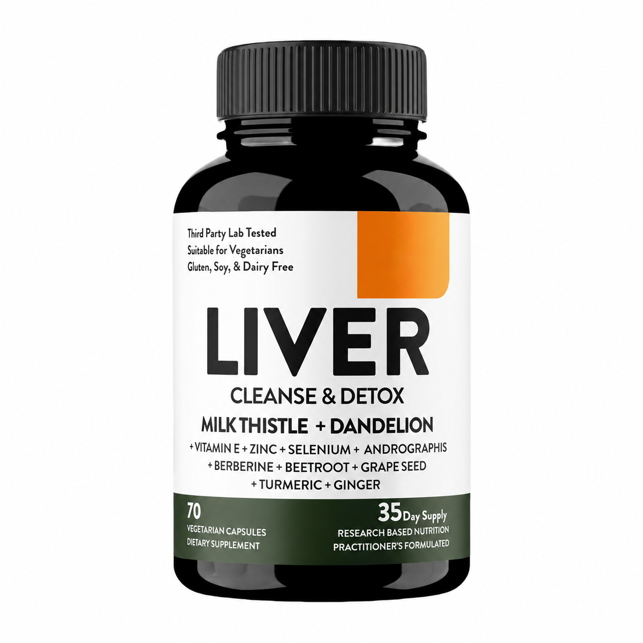 Liver Cleanse Detox 70 Capsulas Higado - Producto Fondo Blanco Ecuador
