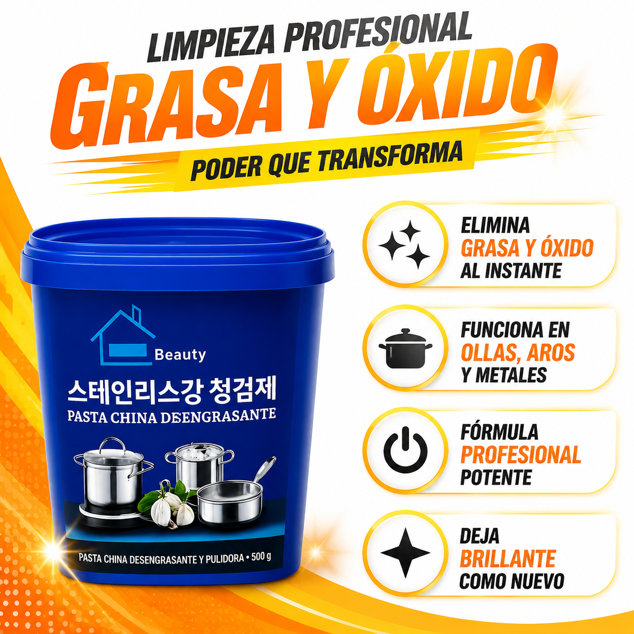 Pasta Olla China - Infografico Elimina Grasa Oxido Ecuador