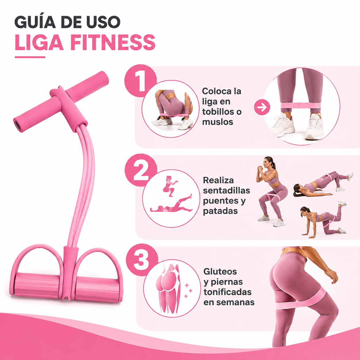 Liga Resistencia Fitness - Guia de Uso 3 Ejercicios Ecuador