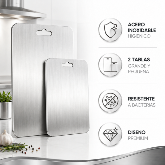 Tablas Picar Fiorenza - Infografico Acero Inoxidable Premium Ecuador