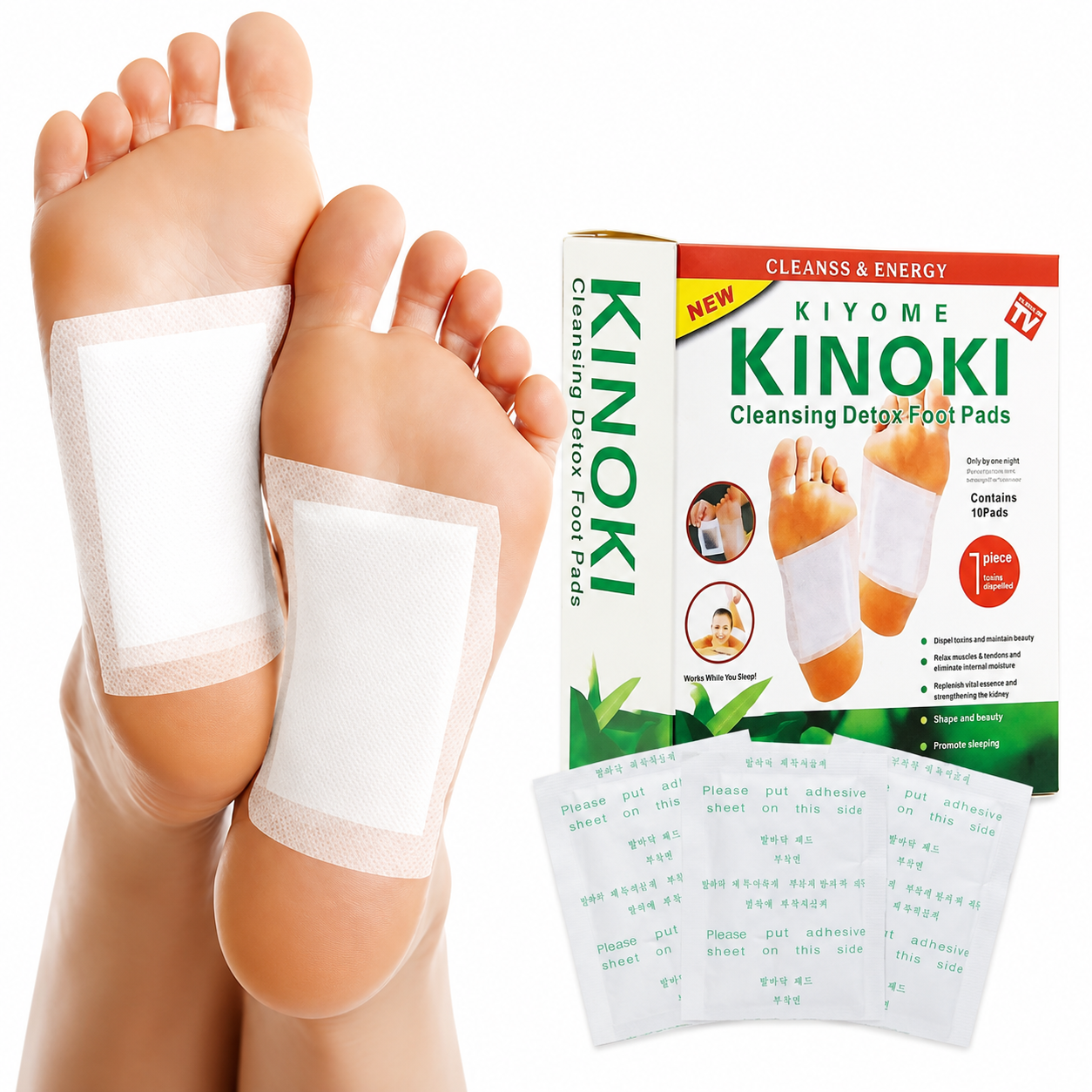 Parches Kinoki Desintoxicacion Pies Natural - Producto Fondo Blanco Ecuador