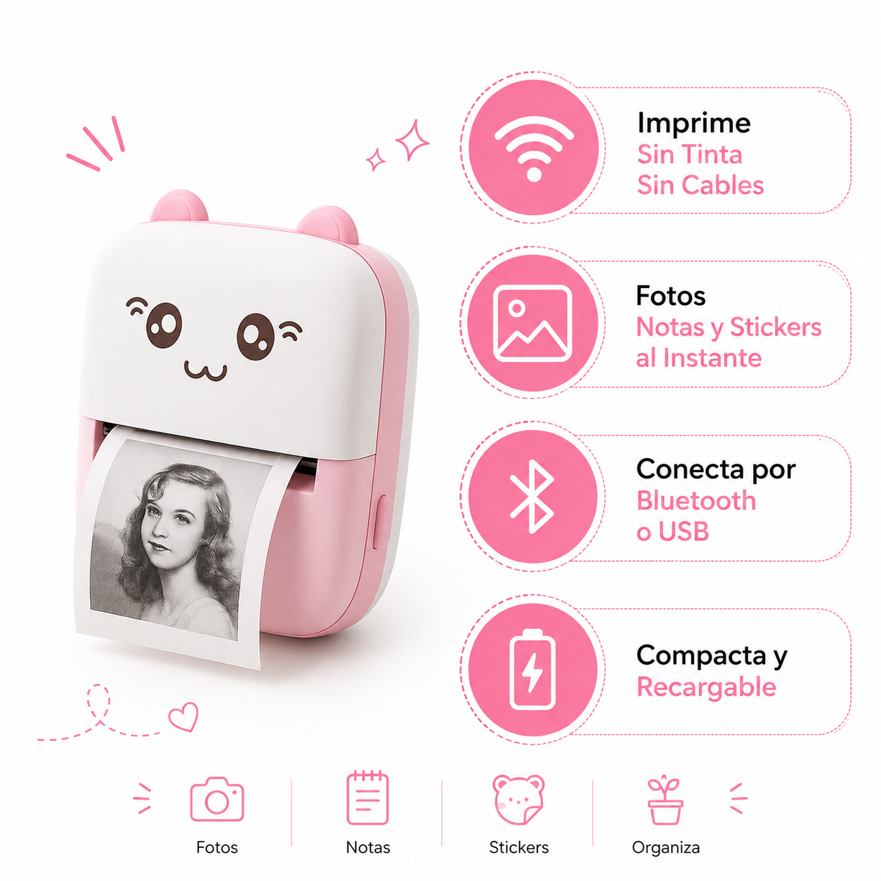 Mini Impresora Termica - Infografico Sin Tinta Bluetooth Ecuador