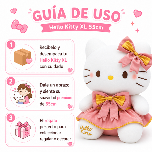 Peluche Hello Kitty 55cm XL - Guia de Uso 3 Pasos Ecuador