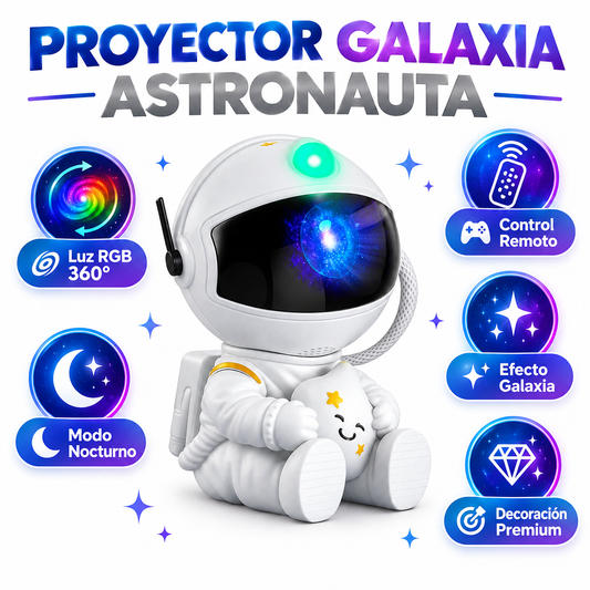 Proyector Galaxia Astronauta - Luz Decorativa Nocturna