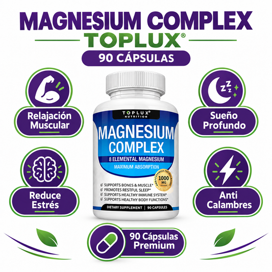 Magnesium Complex Toplux 90 Cápsulas - Relajación Muscular