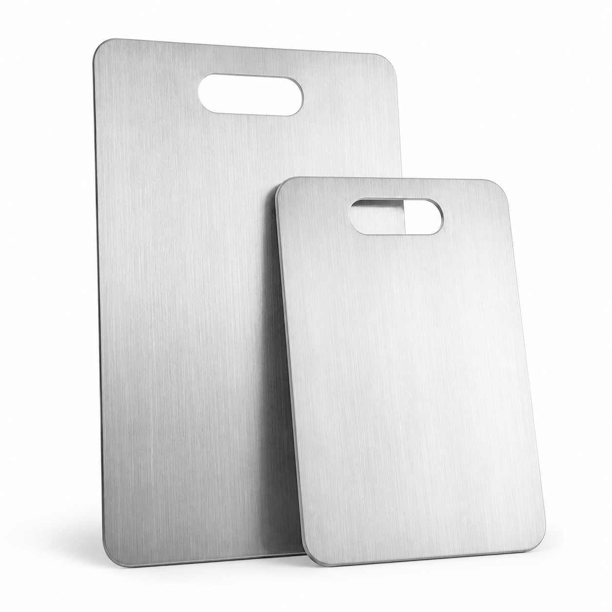 Set 2 Tablas Picar Acero Inoxidable Fiorenza - Producto Fondo Blanco Ecuador