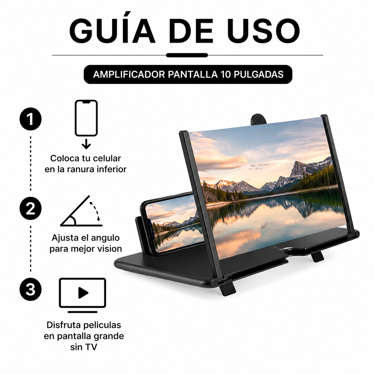 Amplificador Pantalla - Guia de Uso 3 Pasos Ecuador