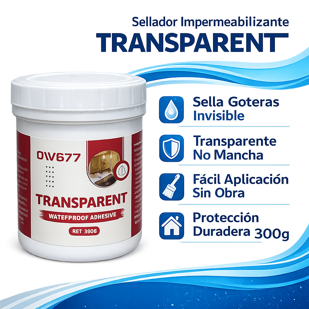 Sellador TRANSPARENT - Infografico Sella Goteras Invisible Ecuador