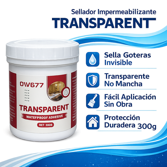 Sellador TRANSPARENT - Infografico Sella Goteras Invisible Ecuador