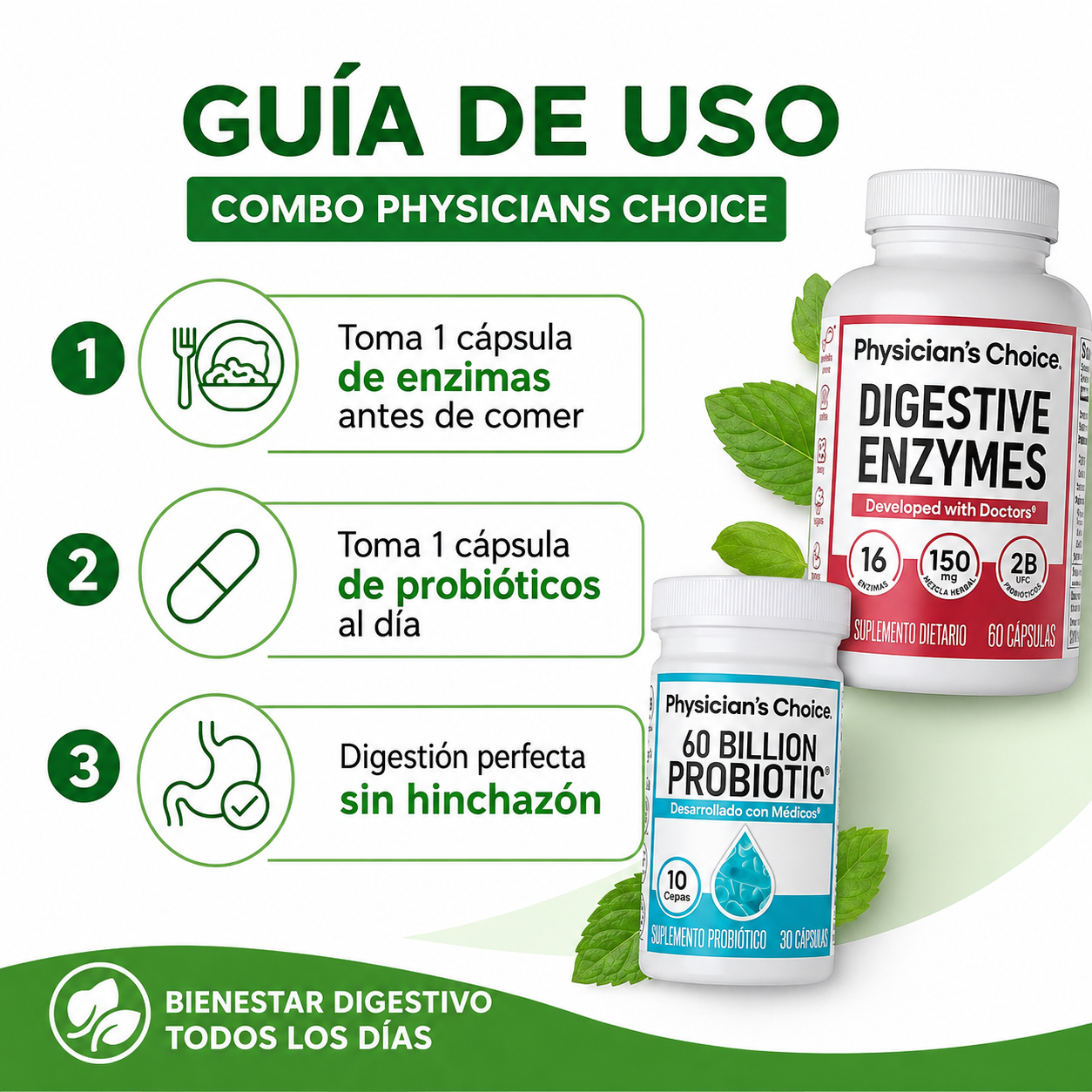 Physicians Choice Combo - Guia de Uso Enzimas Probioticos Ecuador