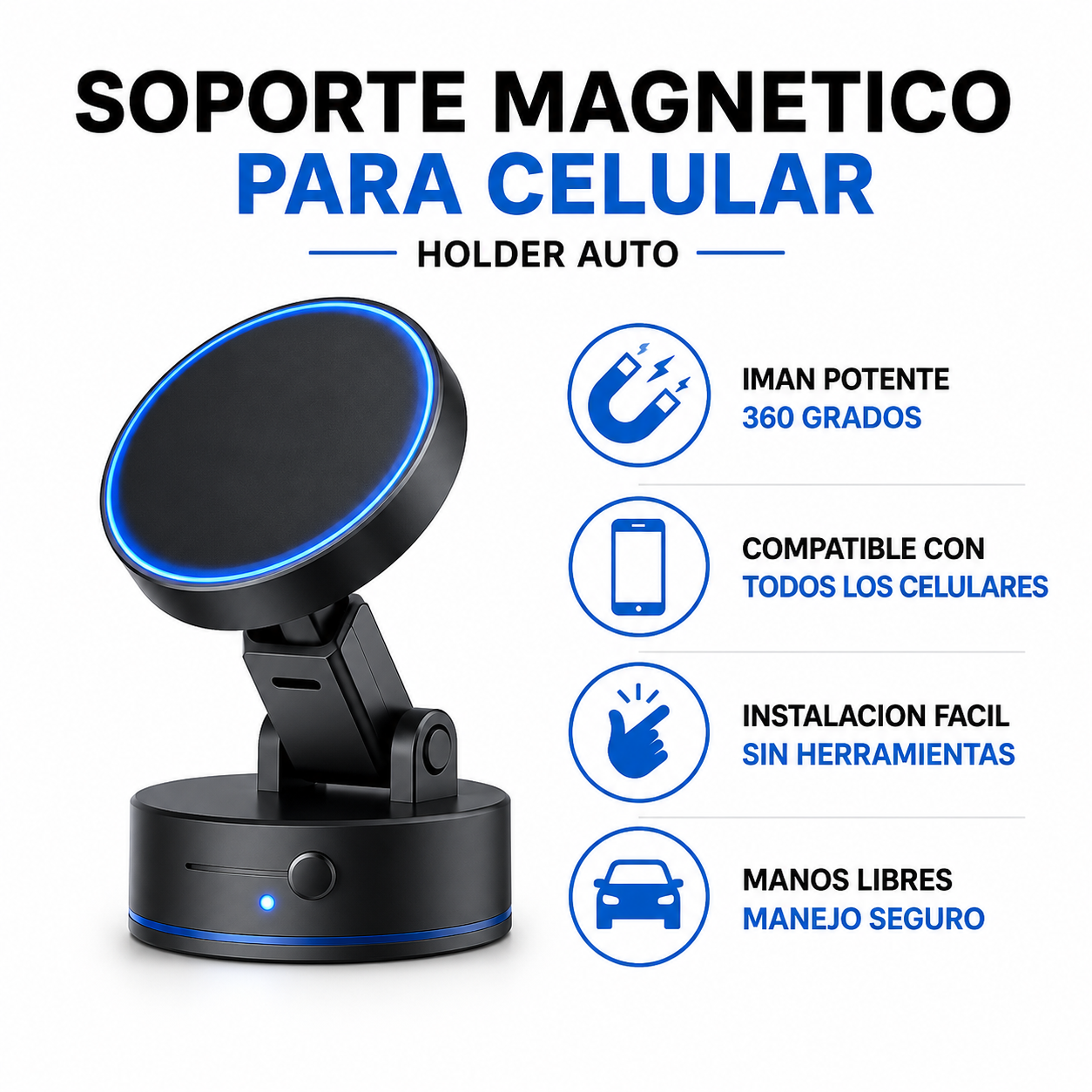 Soporte Magnetico Celular - Infografico Iman 360 Grados Ecuador