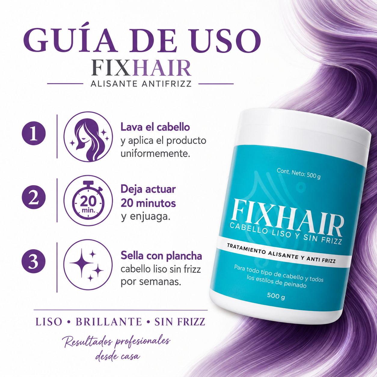 Fix Hair Alisante - Guia de Uso 3 Pasos Ecuador