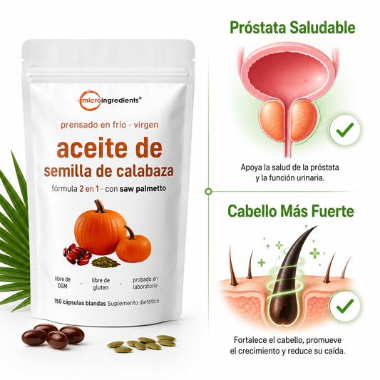 Pumpkin Seed Oil 150 Capsulas - Prostata Saludable Cabello Fuerte Ecuador