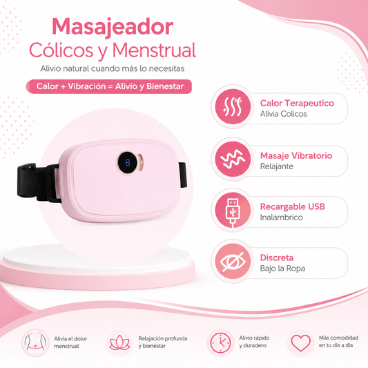 Masajeador Colicos - Infografico Calor Vibracion USB Ecuador
