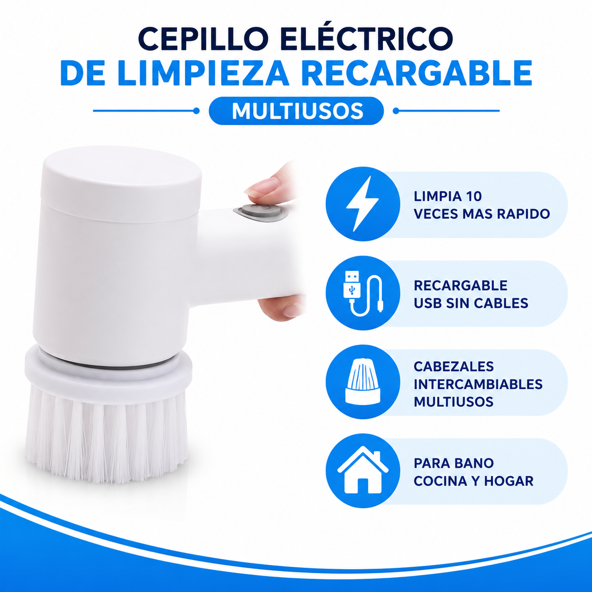 Cepillo Electrico Limpieza - Infografico 10x Mas Rapido Ecuador