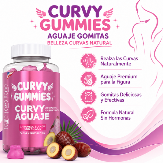 Curvy Gummies Aguaje - Infografico Realza Curvas Natural Ecuador