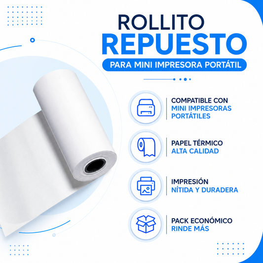 Rollito Impresora - Infografico Compatible Papel Termico Ecuador