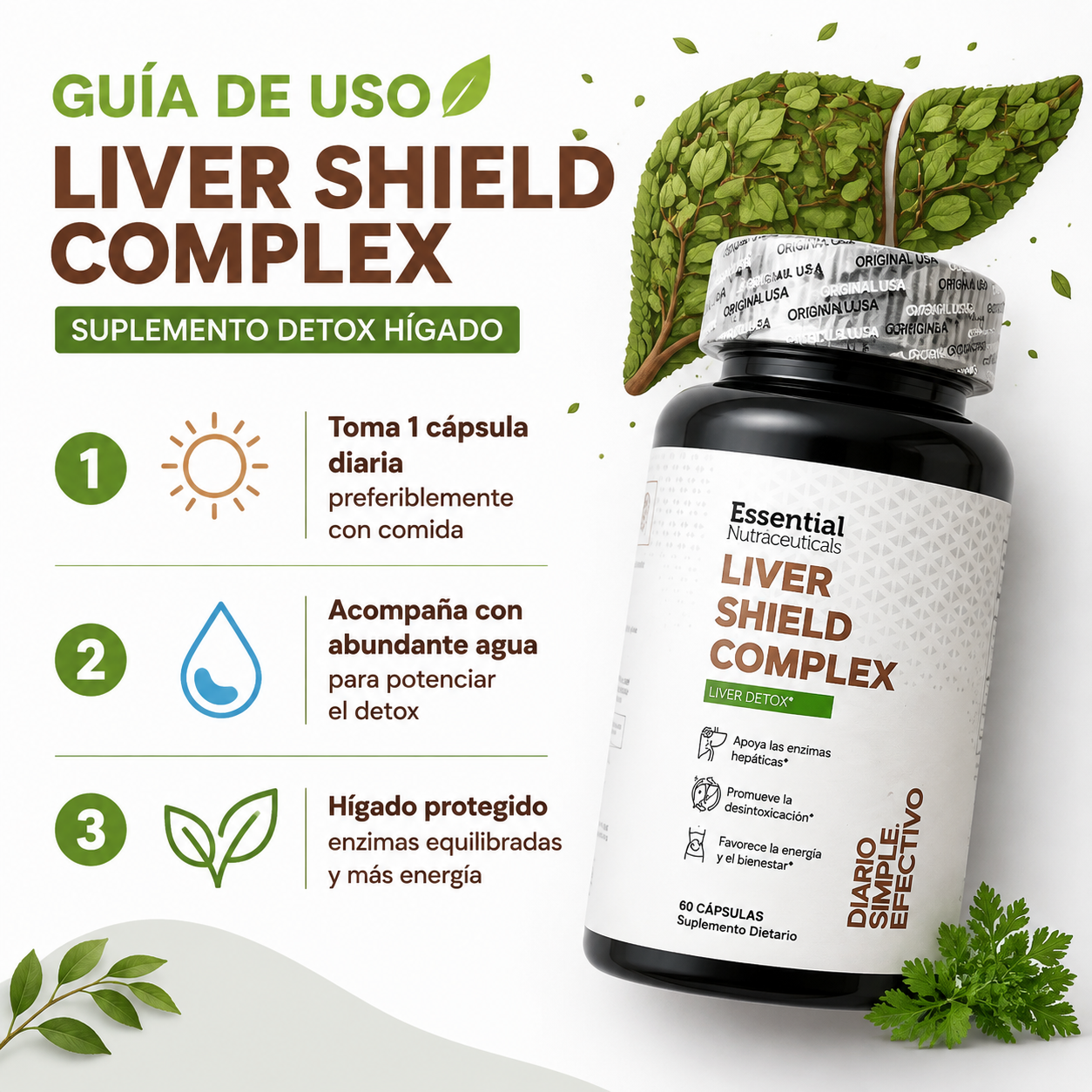 Liver Shield Complex - Guia de Uso 3 Pasos Ecuador