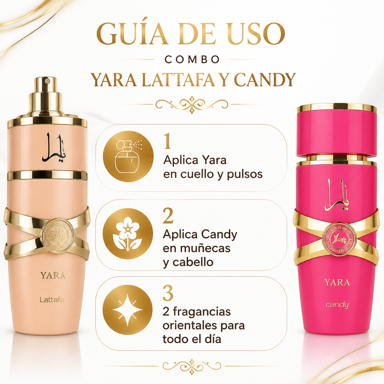 Combo Yara Lattafa - Guia de Uso Aplicacion Ecuador