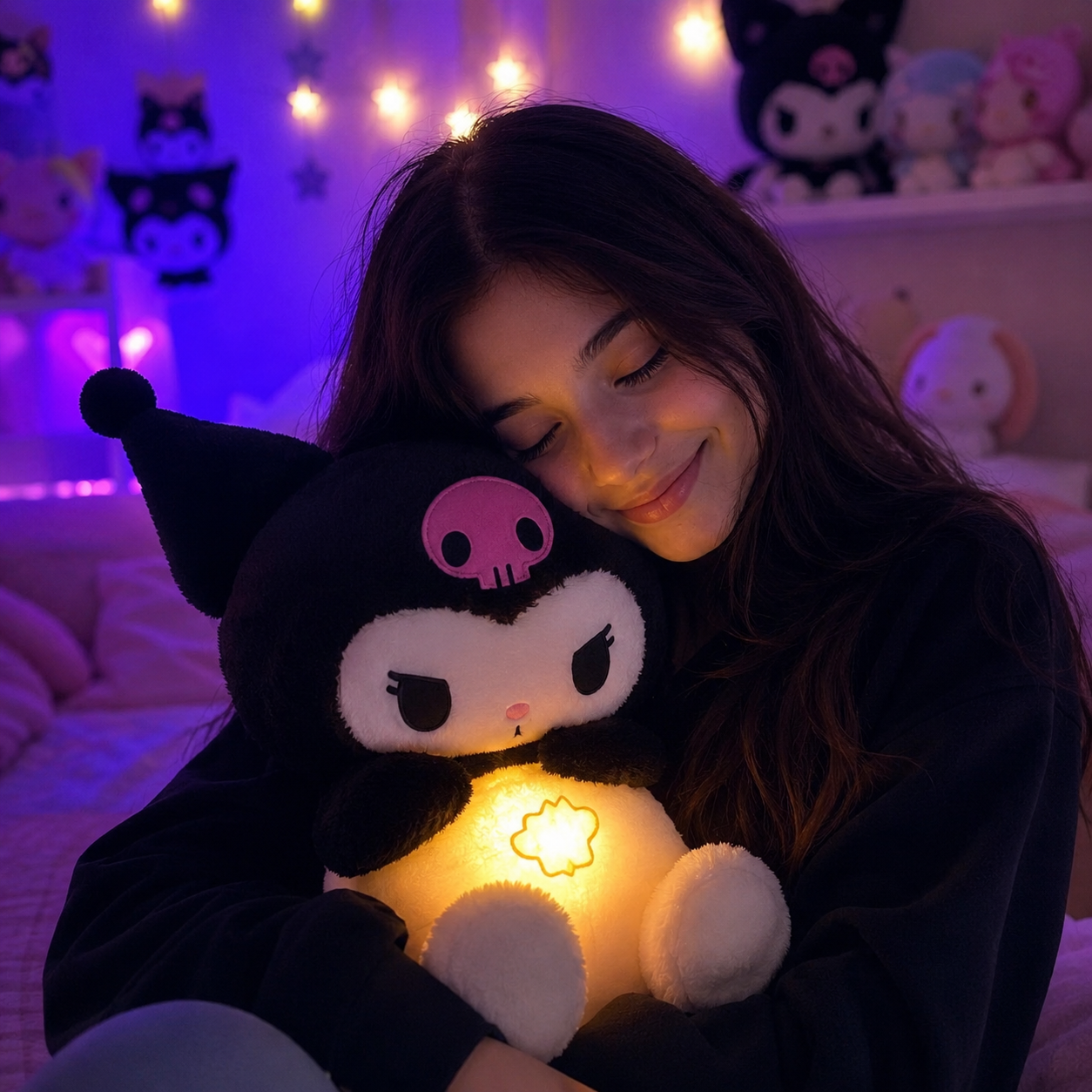 Peluche Kuromi Relajante 30cm - Lifestyle Nina Dormiendo Ecuador