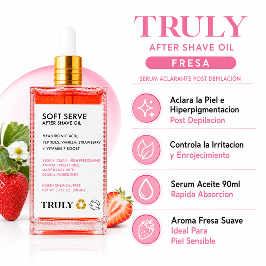 Truly After Shave Oil Fresa - Infografico Aclarante Post Depilacion Ecuador