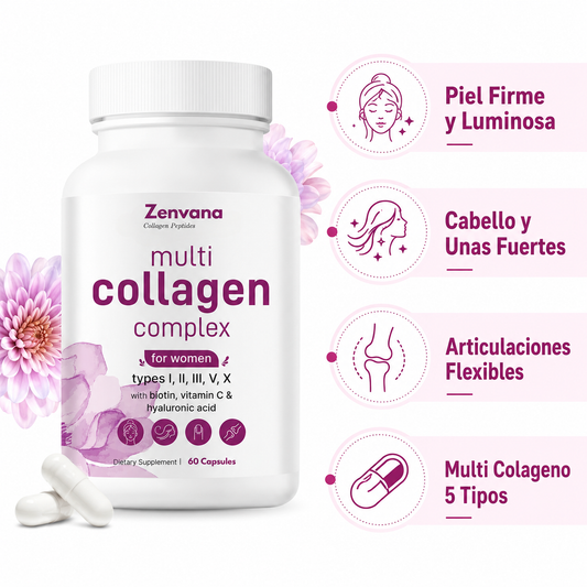 Multi Collagen Peptides - Infografico 5 Tipos Colageno Ecuador