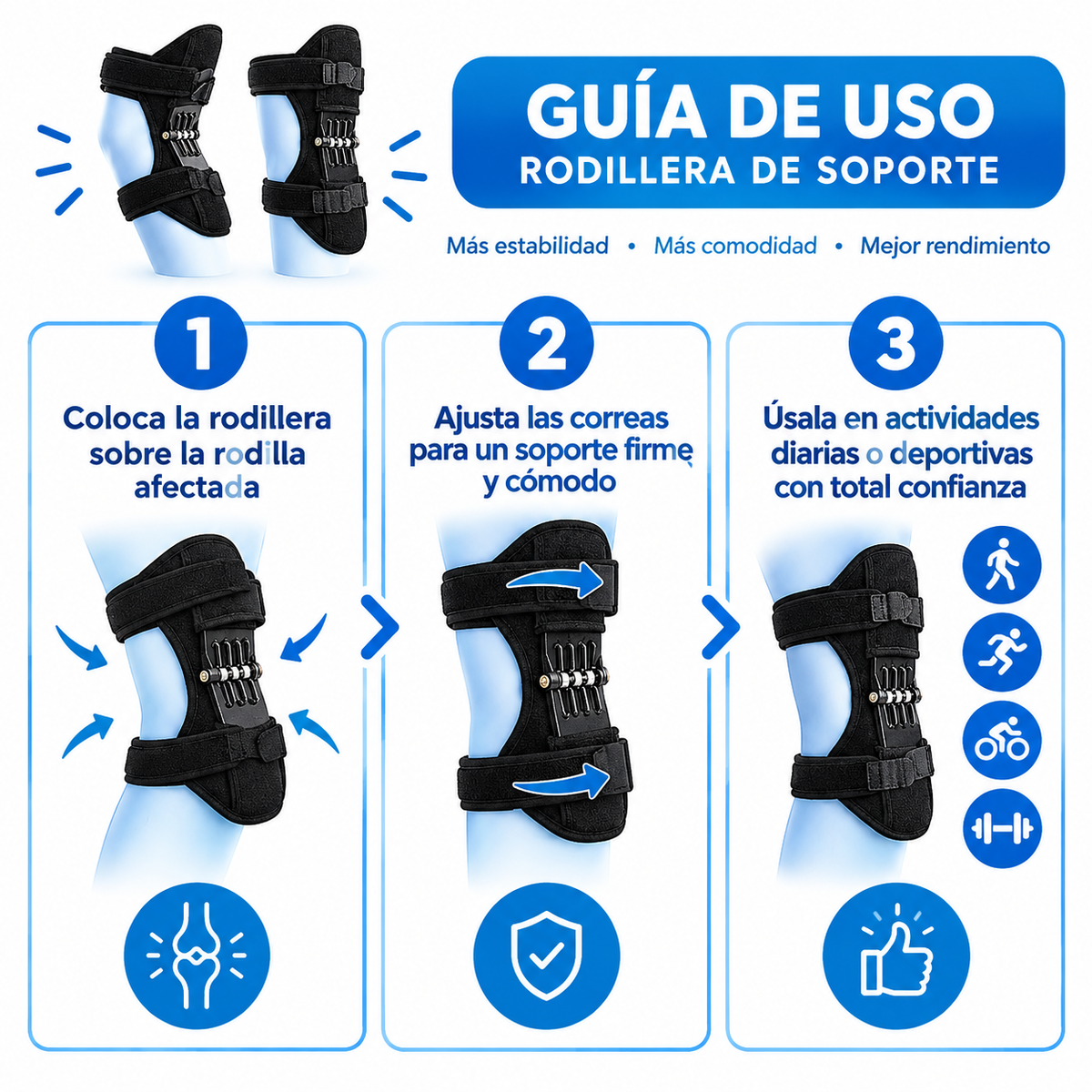 Rodillera con Soporte - Guía de uso paso a paso