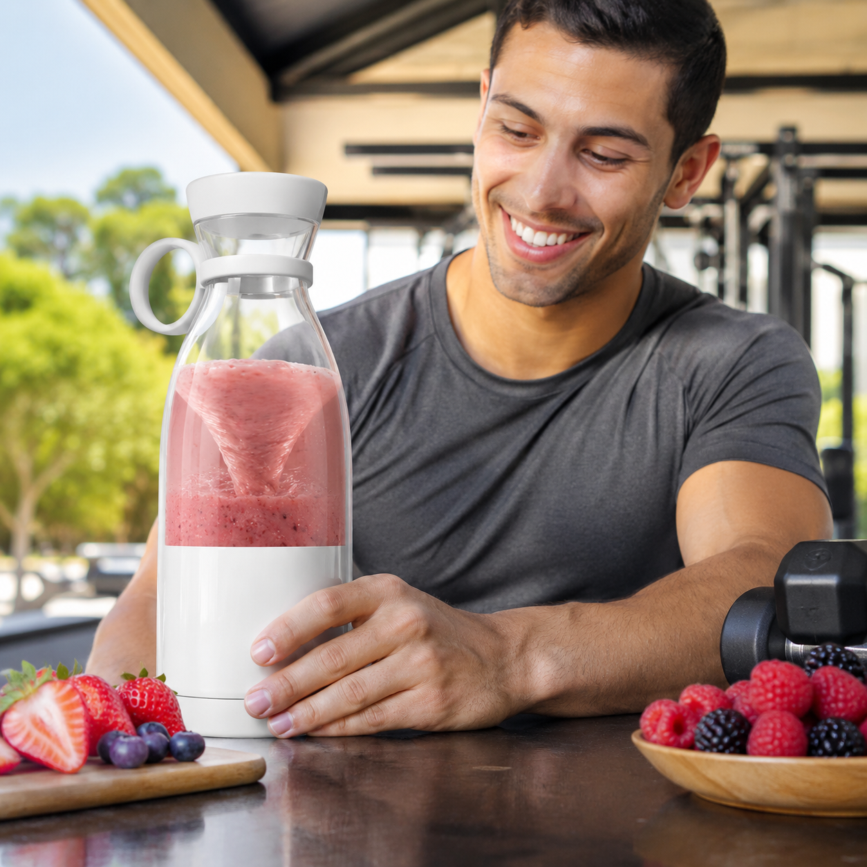 Botella Licuadora Inalambrica 40W - Lifestyle Gym Smoothie Ecuador