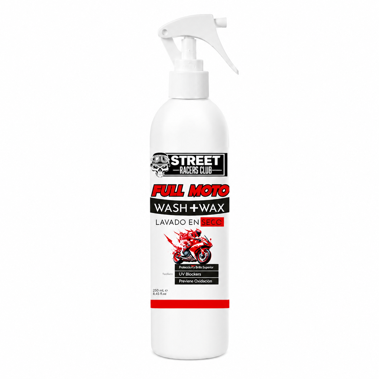 Full Moto Wash Wax Limpiador Cera 250ml Motocicleta - Producto Fondo Blanco Ecuador