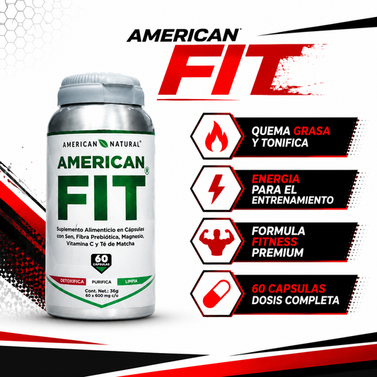 American Fit 60 Capsulas - Infografico Quema Grasa Tonifica Ecuador