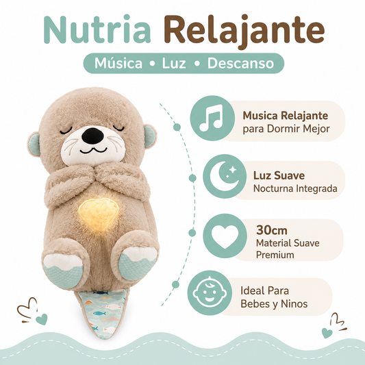 Peluche Nutria Relajante - Infografico Musica Luz Premium Ecuador