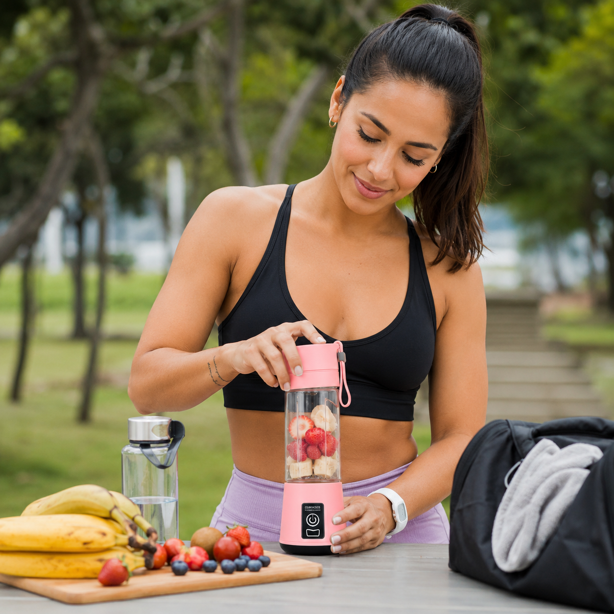 Mini Licuadora Portatil - Lifestyle Persona Smoothie Saludable Ecuador